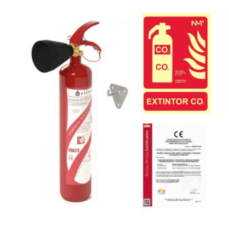 Extintor CO2 2kg con señal extintor co2 y certificado